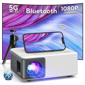 Akiyo 850048421110 Mini Projector With Wifi And Bluetooth 1080p Supported Projec