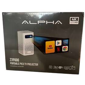 Zx9000 Alpha 4k Hd Portable Pico Tv Projector - White Brand New Unopened