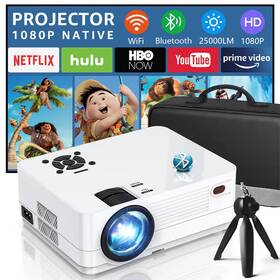 Rv500w Alvar 4k Bluetooth 5.2 Video Projector 15000lm 5g Wifi Native 1080p 400ftft Display Hdmi
