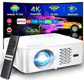 Cibest 755478349051 4k Support Android Tv 10.0 Projector 5g Wifi Bluetooth Native 1080p Fu