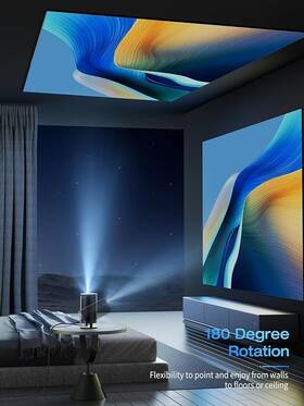Clokowe 955543331125 4k Mini Projector Wifi Bluetooth 180 Rotation And Auto Keystone - Black