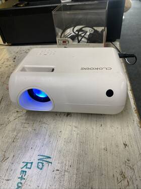 Miniprojctr-1080-wht-9000 Clokowe Mini Projector Portable With 9000 Lux And 1080p - White