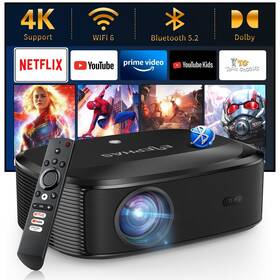Elephas 955543332412 4k Projector With Wifi And Bluetooth Outdoor Movie Ne