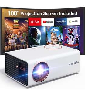 Emotn 735940189699 A1 Mini Projector - 1080p Input 720p Output 100-inch Screen Included