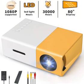 Yg300 Finopo 680358241814 Mini Portable Projector 1080p Hd 400 Lumens Led Pico Video