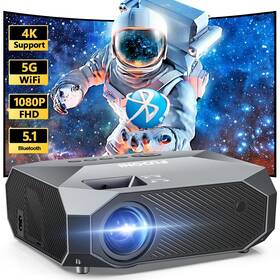 Fudoni 768649941046 Projector With Wifi And Bluetooth Native 1080p Outdoor Movie Projecto