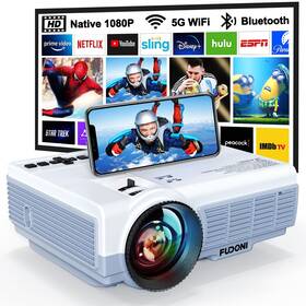 14000l Fudoni 768649941404 Projector With Wifi And Bluetooth Upgrade 5g Native 1080p