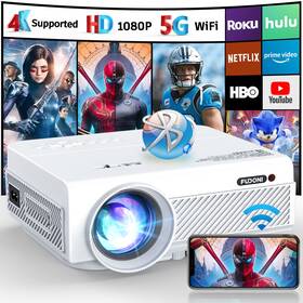 Fudoni 768649941497 Projector With Wifi And Bluetooth 5g Native 1080p Outdoor 150