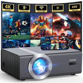 1080 Fudoni 768649941916 Electric Focus/auto Keystone Projector With Wifi And Bluetooth Native