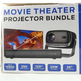 Fugoo 827396555026 Outdoor Projector And Soundbar Bundle With Tripod 120 Inch Foldable Screen