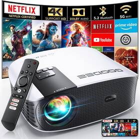 Goodee 955543334300 Smart 4k Projector With 5g Wifi And Bluetooth Netflix/amazn Prime Video Cert
