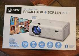 Pj308vp Gpx Pj308pv Projector With Bluetooth 120 Inch Projection Screen