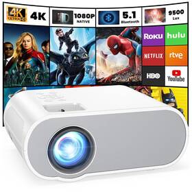 Hompow 049500179250 Projector Native 1080p Full Hd Bluetooth With Speaker Outdoor Por