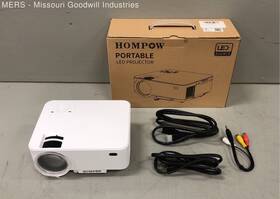X002d4p7b Hompow T20 White Portable Led Projector Vga Hdmi Usb Av Input