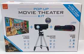 The2223bdl Ilive Pop-up Movie Theater Kit 120 Inch Screen Projector With Sound Bar
