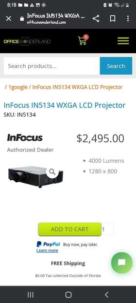 In5134 Infocus Mountable Projector With 12ft Electric Retractable Screen