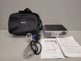 W1102 Infocus Projector Regulatory Model With Carrying Bag - Powers On
