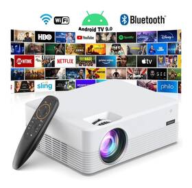 P200 Jeemak Mini Projector 4k 1080p Fhd Wifi Led Movie Video Home Theater Bluetooth
