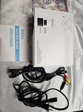Pj0551 Jinhoo Nib Mini Projector White With A Projection Screen Pj0551 Jinhoo Nib Mini Projector White With A Projection Screen