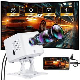 Kejog 716709606787 Mini Projector With Wifi And Bluetooth Wall 360 Adjustable-stand &