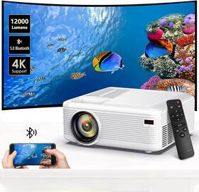 Kejog 727467476215 Mini Projector 4k Support 200 Inch Giant Screen 500 Ansi Lumens Bluetooth 5