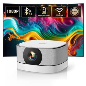 Lisowod 717020725621 Battery Powered Projector Mini Portable With 5g Wifi And Bluetoot