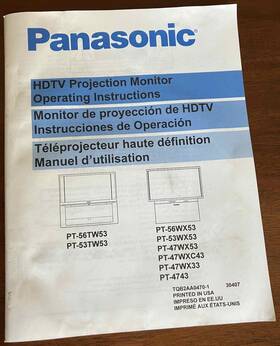 Pt-56 Panasonic Pt-47 Projection Monitor Operating Instructions Pt-53