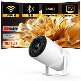 Panseba 850061296030 Built-in -apps 270 Adjustable Smart Mini Projector With Wifi 6 And Bluetoot