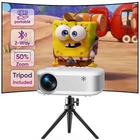 Panseba 850061296252 Two-way Bluetooth Mini Projector With Tripod 2024 Upgraded 1080p Hd Projec