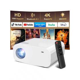 Polaring 717686551527 Projector Mini With Wifi And Bluetooth Built-in Apps Auto Focus