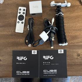 Rif0100001n Rif6 Cube Portable Pico Projector With Tripod Alot Of Cables Untested