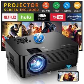 Roconia 445052255238 5g Wifi Bluetooth Native 1080p Projector 13000lm Full Hd Movie Lcd