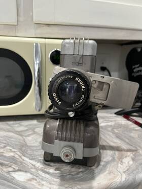 0153938 Tdc Gray Vintage Metal Slide Projector Vivid A-2 Selectron Home Theater