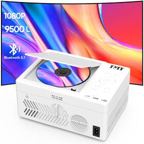 Tmy 850053052910 Bluetooth Projector With Dvd Player Built In 1080p Mini Portable
