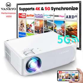 V630w Vankyo 15000 Lumens Projector 4k 1080p Hd 5g Wifi Led 300 Inch Home Theater Cinema