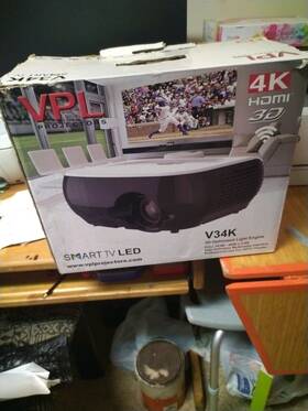 V34k Vpl 4k Projetore Smart Led 3d