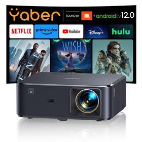 Yaber 975710732883 Projector 4k With Android Tv K2s 800 Ansi Wifi 6 Bluetooth Sound