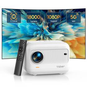 Yaber 975710734450 Electric Focus Mini Projector With 5g Wifi And Bluetooth 5.2 18000 Lumen 108