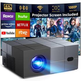 Yowhick 732262531137 Electric Focus Projector With Wifi And Bluetooth 20000lm Native 1080p Proj