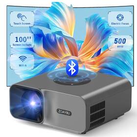 Zoaybu 764258463856 Portable Projector With Screen Native 1080p Electric Focus Phone F