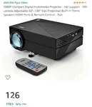 Pyle PRJLE33 Portable Led Projector, Bright, 20,000 Hours- 1080P Hd. Fixed Price $80.00.