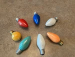 Vintage Lot Of 6 Christmas Light Bulbs C9 Plus 1 Round - Test & Works. Fixed Price $9.99.