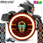 7INCH Rgb Led Headlight Projector Halo Drl For Harley Davidson Street Glide Flhx. Fixed Price $40.99.