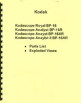 Kodak Kodascope Royal Analyst BP16R BP16AR Ii Parts List. Fixed Price $20.00.