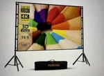 4K Projector, Screen, And Podium All Together. Fixed Price $600.00.
