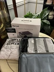 Pericat Q9 Led Projector Full Hd White With Case And Screen Bundle. Fixed Price $105.00.