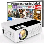 Tmy Projector 7500 Lumens With 100 Inch Screen, 1080P Full Hd Video Tv. Fixed Price $50.00.