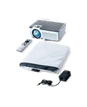 Brookstone All In Projector Combo Pack With Screen - White. Fixed Price $71.99.