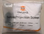 Owlenz Simple Projection Screen 120 Inch With Adhesive Strips. Fixed Price $31.00.