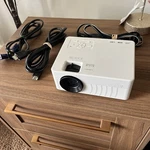 Keepwise White Portable Home Theater Mini Projector Powers On - No Remote.. Fixed Price $25.00.